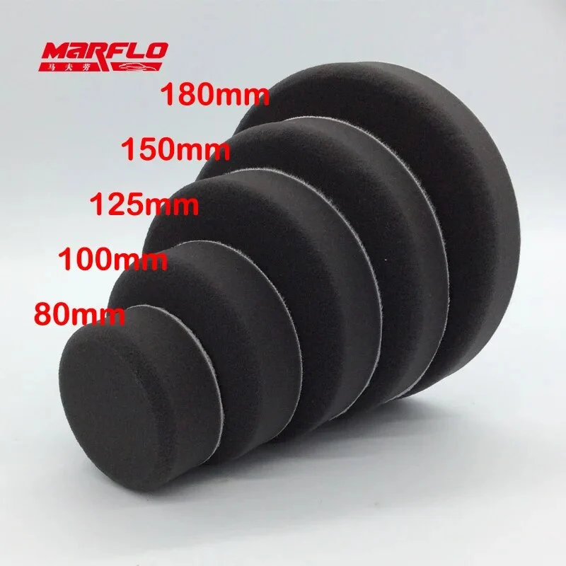 MARFLO Sponge Polishing Pad Dual Action Pad Sponge Buff Polish Pad Heavy Medium Fine Grade 180mm 150mm 125mm 100mm 80mm