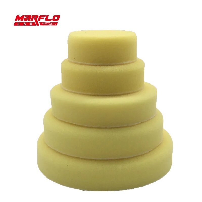 MARFLO Sponge Polishing Pad Dual Action Pad Sponge Buff Polish Pad Heavy Medium Fine Grade 7" 6" 5" 4" 3" Size