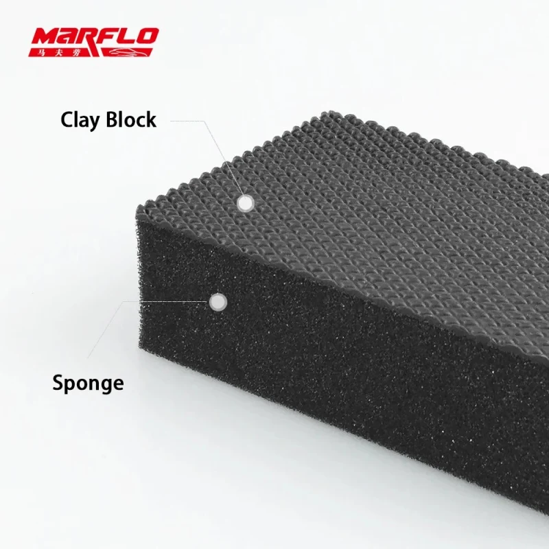 Marflo Car Washing Paint Cleaner Magic Clay Bar Block Sponge Clay Removal Contaminants Before Paint Wax Ceramic Coating