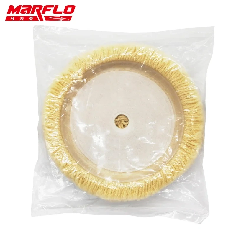 Marflo 8" inch Soft Wool Polishing Buffing Pad for Scratch Removal with Wax Car Compounds Auto Polisher
