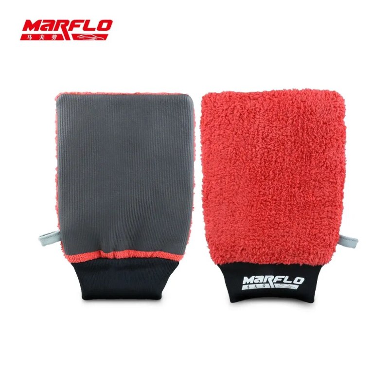 Marflo New Car Washing Magic Clay Mitt Microfiber Glove MF-6036 With Cuff Design Bar On The Glove And Mitts Paint Cleaner