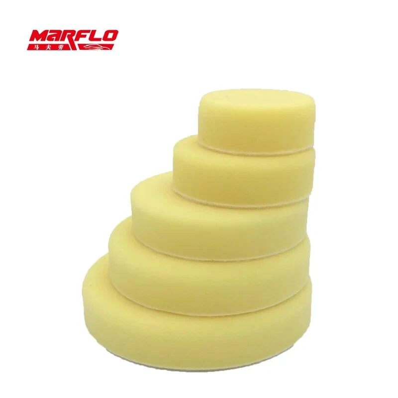 MARFLO Sponge Polishing Pad Dual Action Pad Sponge Buff Polish Pad Heavy Medium Fine Grade 7" 6" 5" 4" 3" Size