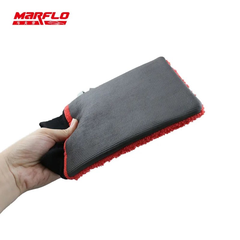 Bulk Sale Marflo Car Wash Glove With Cuff Magic Clay Mitt Microfiber Magic Clay Bar On The Glove And Mitt For Paint Care