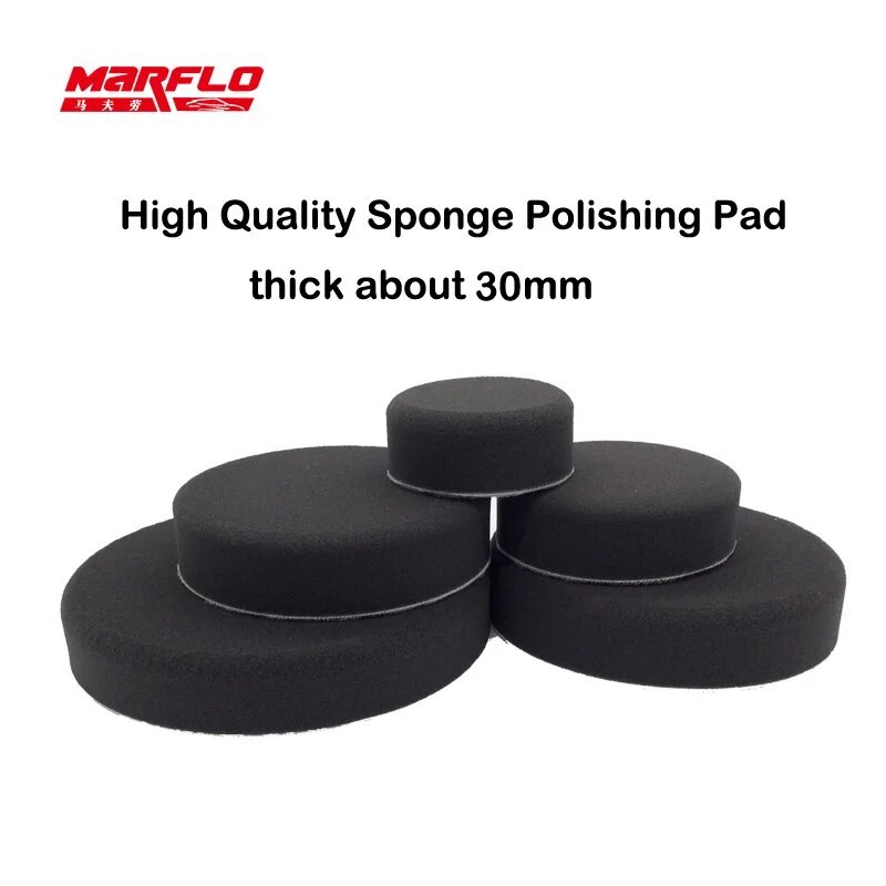 MARFLO Sponge Polishing Pad Dual Action Pad Sponge Buff Polish Pad Heavy Medium Fine Grade 180mm 150mm 125mm 100mm 80mm