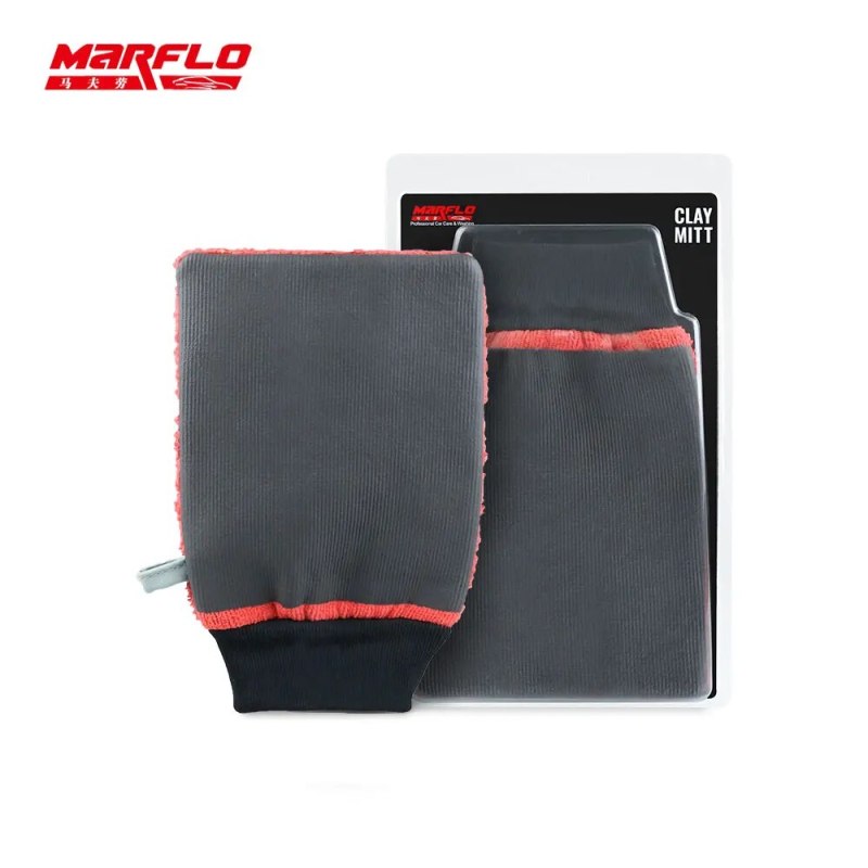 Marflo New Car Washing Magic Clay Mitt Microfiber Glove MF-6036 With Cuff Design Bar On The Glove And Mitts Paint Cleaner