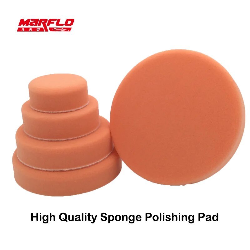 Marflo Sponge Polishing Pad Dual Action Pad Sponge Buff Polish Pad Heavy Medium Fine Grade 180mm 150mm 125mm 100mm 80mm