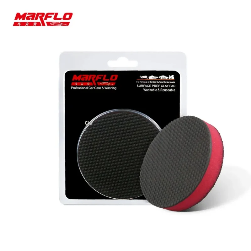 80MM MARFLO Magic Clay Pad Bar Polishing Sponge Pad Auto Care Car Washing Cleaning With Retail Packing