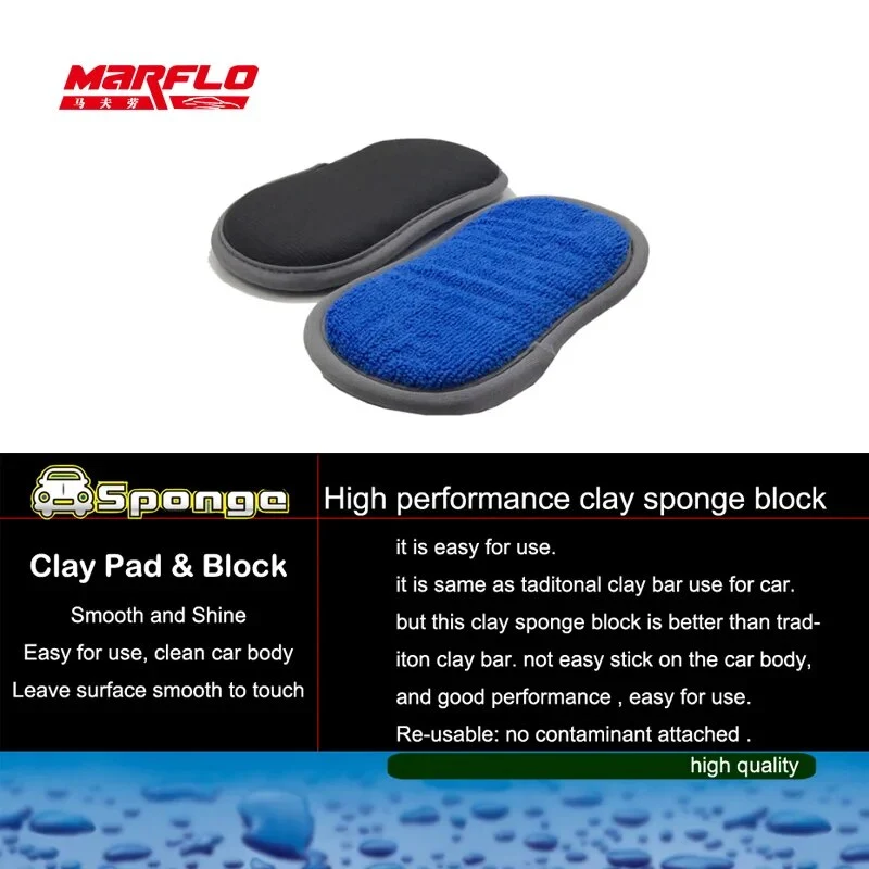 Marflo Car Wash Microfiber Pad Magic Clay Speedy Surface Perp Clay 2.0 Made by Brilliatech