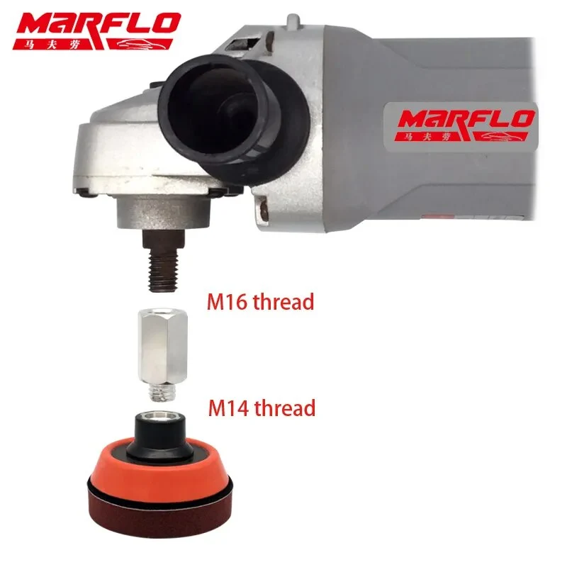 MARFLO Plate Pad Polisher with a M14 M16 5/8-11 Thread Bar for Polishing Machine Sponge Polishing Pad