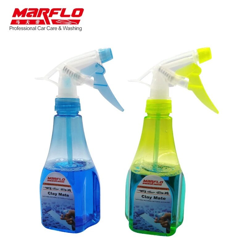 MARFLO Car Paint Cleaner Magic Clay Bar Lubricant  a Bottle with 2pcs Clay Mate Tablet work with Magic Clay Mitt Towel Pad Bar