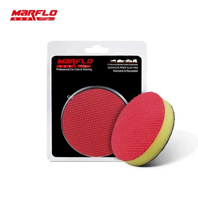 80MM MARFLO Magic Clay Pad Bar Polishing Sponge Pad Auto Care Car Washing Cleaning With Retail Packing