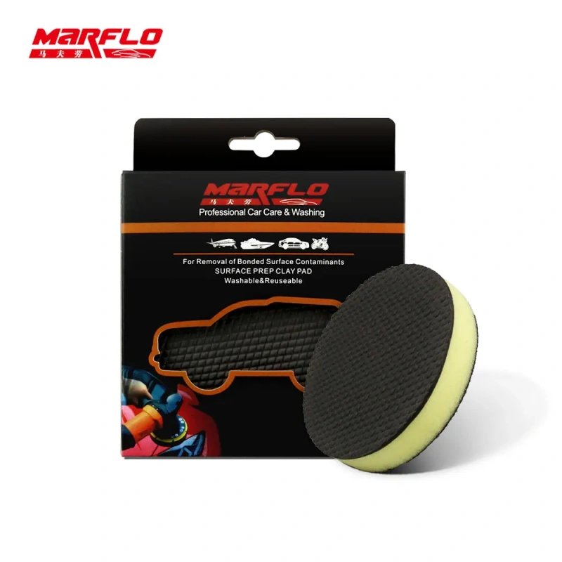 80MM MARFLO Magic Clay Pad Bar Polishing Sponge Pad Auto Care Car Washing Cleaning With Retail Packing