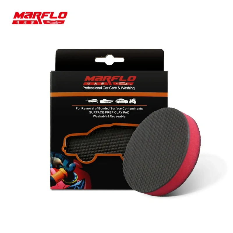 80MM MARFLO Magic Clay Pad Bar Polishing Sponge Pad Auto Care Car Washing Cleaning With Retail Packing