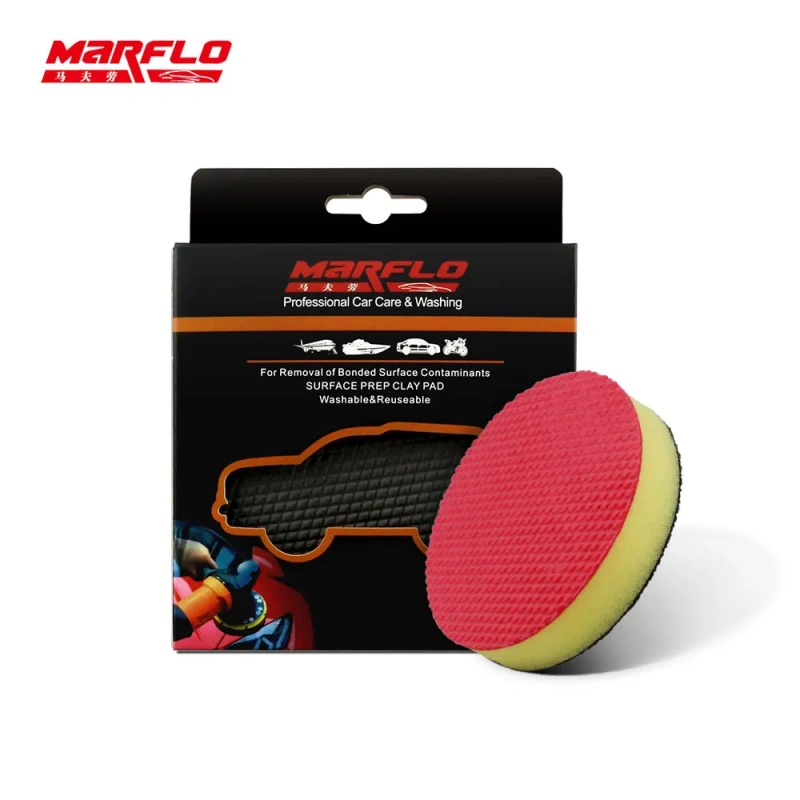 80MM MARFLO Magic Clay Pad Bar Polishing Sponge Pad Auto Care Car Washing Cleaning With Retail Packing