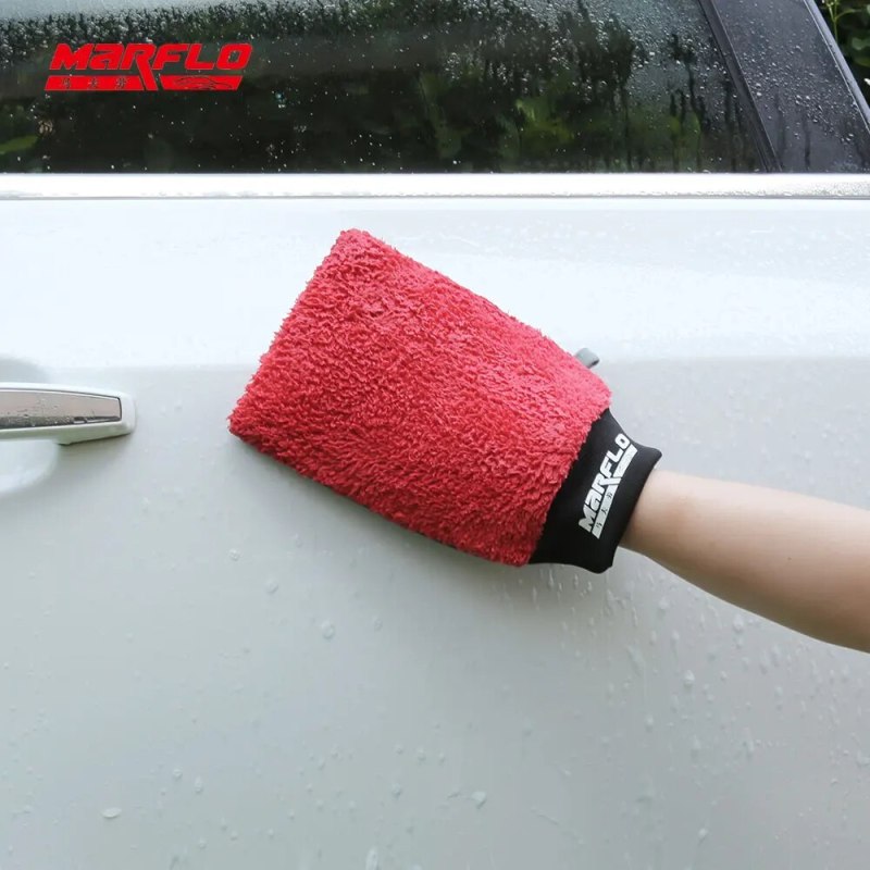 Bulk Sale Marflo Car Wash Glove With Cuff Magic Clay Mitt Microfiber Magic Clay Bar On The Glove And Mitt For Paint Care