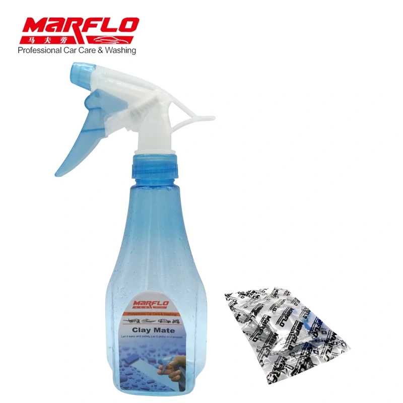 MARFLO Car Paint Cleaner Magic Clay Bar Lubricant  a Bottle with 2pcs Clay Mate Tablet work with Magic Clay Mitt Towel Pad Bar
