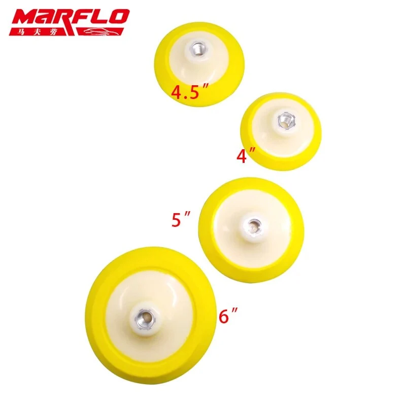 Plate Backing Pad for M16 Polisher with Polishing Sponge Pad 4" 4.5"5"6" Hook Loop Backing Pad Adhesive Back Plate Marflo