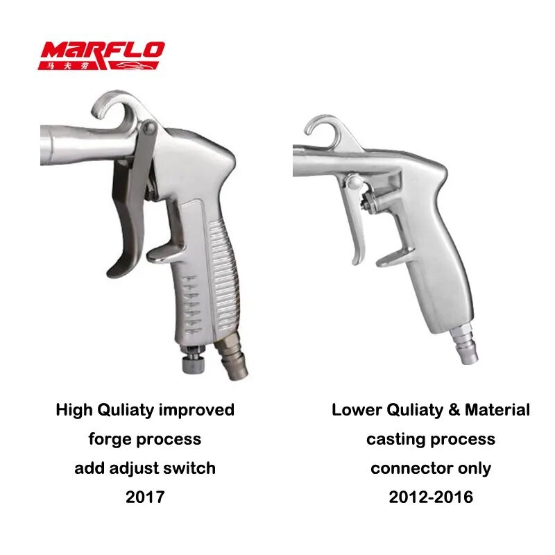 Marflo Car Washer Torna dor Japanese Stainless Steel Bearring Tube Tornado Gun to Car Care Maintenance Water Gun Snow Foam Lance