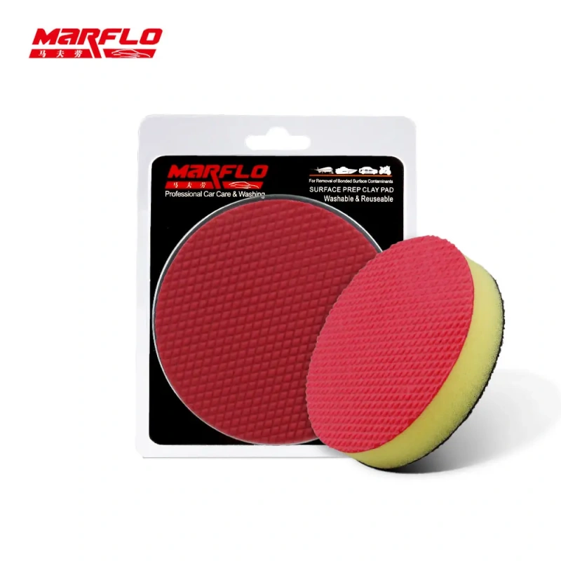 100mm Marflo Car Washing Magic Clay Sponge Pad Before Polish & Wax For Car Paint Care Cleaning Mud Disc Pad