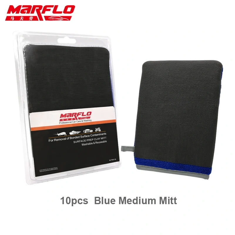 MARFLO 10pcs Car Wash Magic Clay Bar Mitt Car Clay Cloth Auto Care Cleaning Towel  Microfiber Sponge Pad Clay Cloth Detailing
