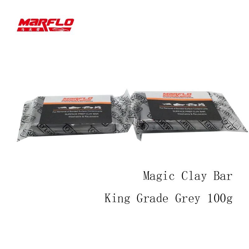 Marflo Magic Clay Bar Auto Car Paint Care Cleaning Detailing Washing King Grade Grey Rust Remover Converter Prevention