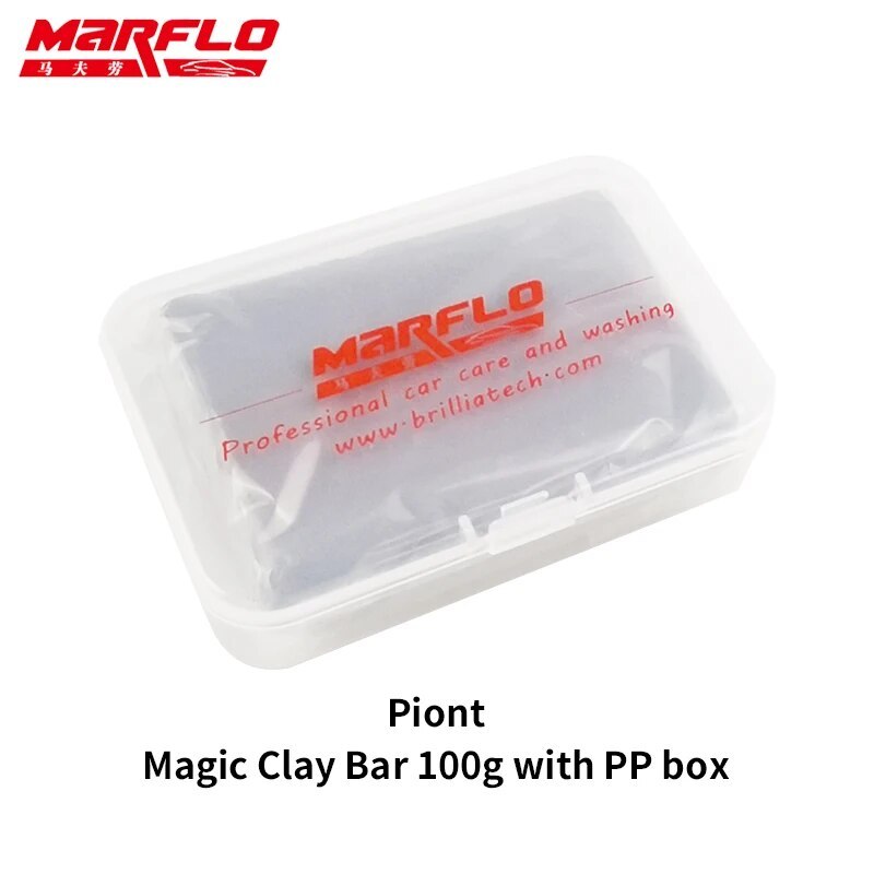 Tar Spot Remover Magic Clay Bar Fine Medium Heavy King Grade 100g with PP Box Car Care Wash Wax Applicator Marflo Brilliatech