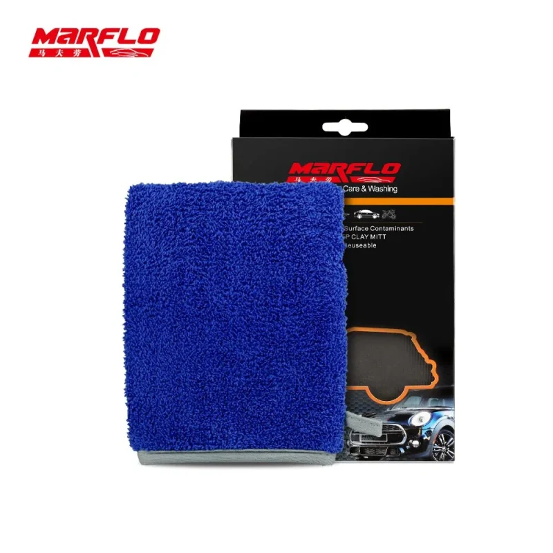 Marflo Car Detailing Magic Clay Mitt Mircofiber Glove For Car Washing Cleaner Paint With Blister And Box Package BT-6026