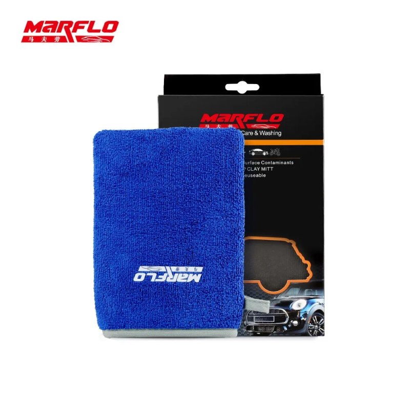 MARFLO 10pcs Car Wash Magic Clay Bar Mitt Car Clay Cloth Auto Care Cleaning Towel  Microfiber Sponge Pad Clay Cloth Detailing