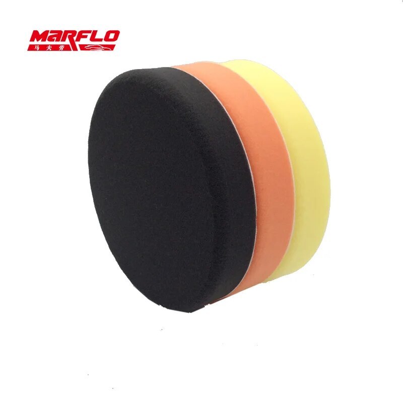 Marflo 150mm Polishing Sponge Pad Buff Polishing Pad For Car Polisher Dual Action Pad Sponge Fine Medium Heavy Cutting Power