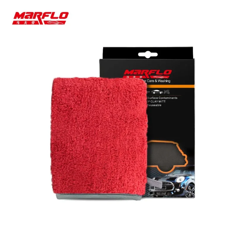 Marflo Car Detailing Magic Clay Mitt Mircofiber Glove For Car Washing Cleaner Paint With Blister And Box Package BT-6026
