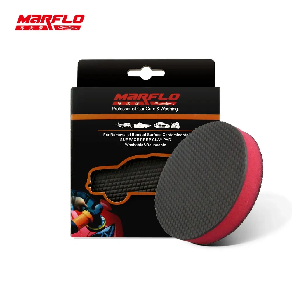 100mm Marflo Car Washing Magic Clay Sponge Pad Before Polish & Wax For Car Paint Care Cleaning Mud Disc Pad