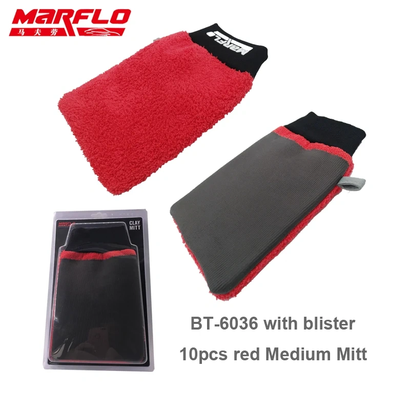 MARFLO 10pcs Car Wash Magic Clay Bar Mitt Car Clay Cloth Auto Care Cleaning Towel  Microfiber Sponge Pad Clay Cloth Detailing