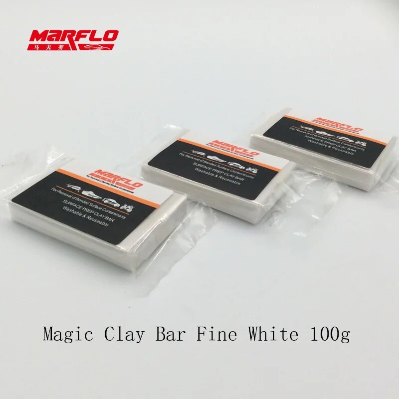 Marflo Auto Car Paint Care Magic Clay Bar Fine Cleaning Detailing Washer White 100g Rust Remover Converter Prevention