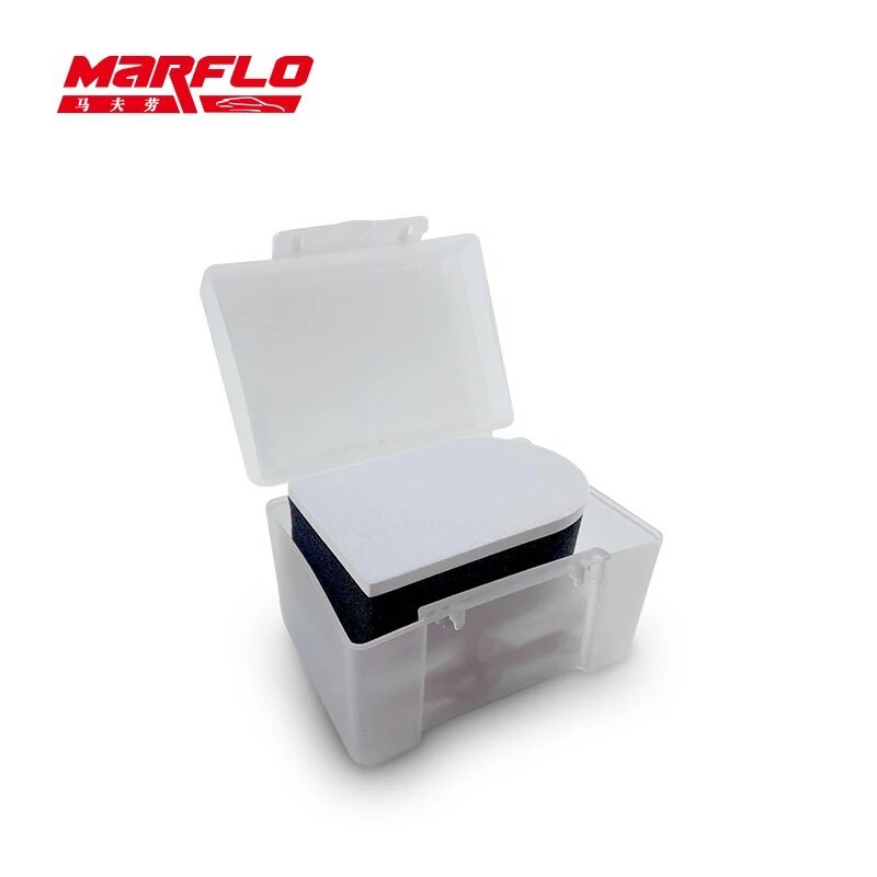 50g Magic Clay Bar 4pcs With Sponge Applicator Blue Yellow Auto Cleaning Clay Bar Car Detailing Clean Clay Blue Marflo BT-2016S