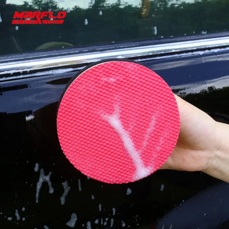 100mm Marflo Car Washing Magic Clay Sponge Pad Before Polish & Wax For Car Paint Care Cleaning Mud Disc Pad