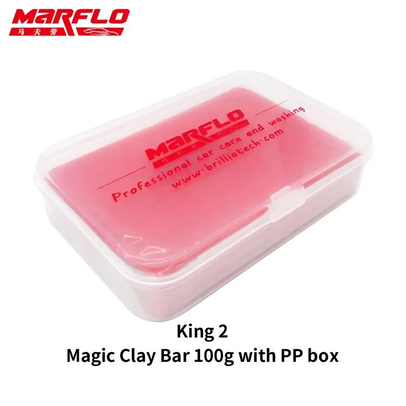 Tar Spot Remover Magic Clay Bar Fine Medium Heavy King Grade 100g with PP Box Car Care Wash Wax Applicator Marflo Brilliatech