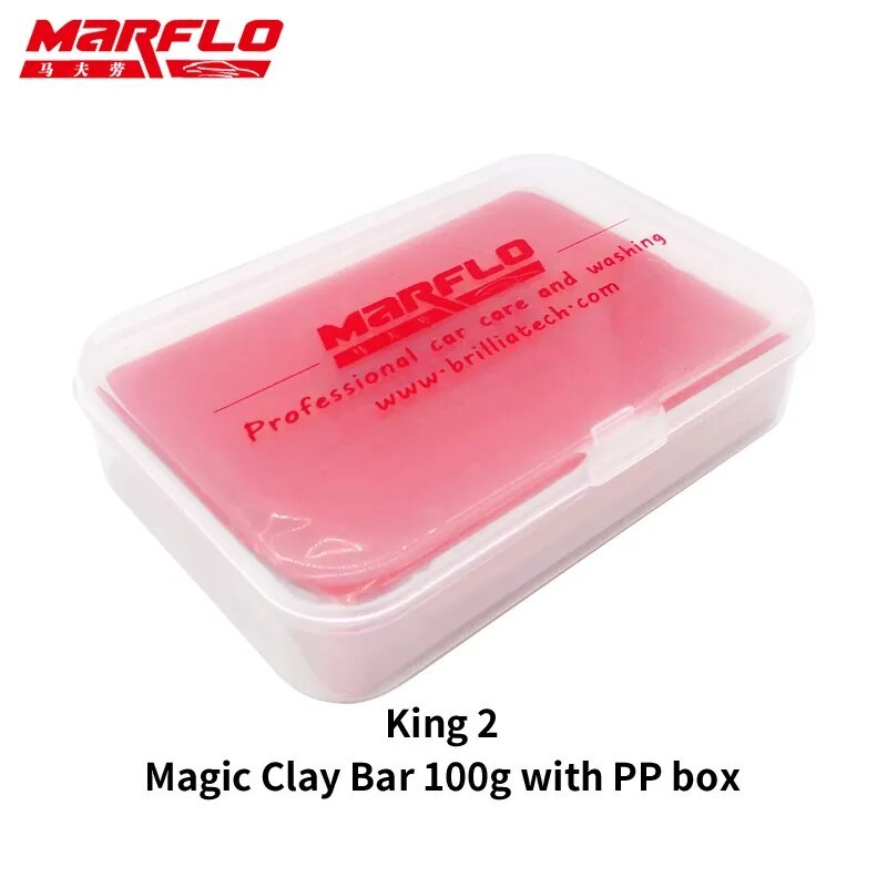 Tar Spot Remover Magic Clay Bar Fine Medium Heavy King Grade 100g with PP Box Car Care Wash Wax Applicator Marflo Brilliatech