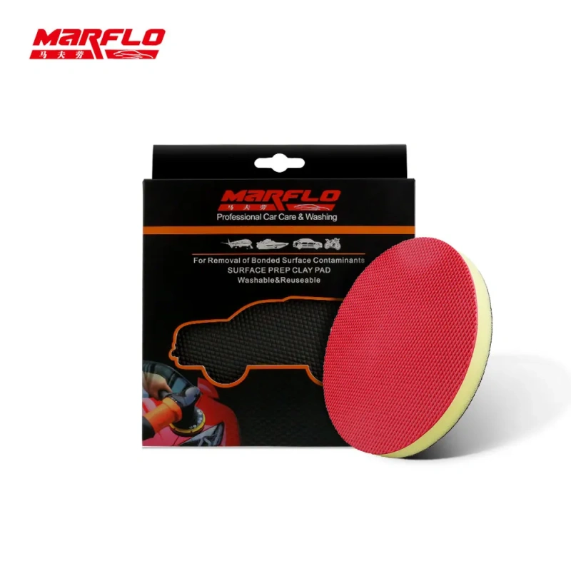 130mm MARFLO Magic Clay Pad Bar Mitt Car Care Wash Cleaning Polishing Sponge Wax Applicator Car Paint Repair Auto Skin