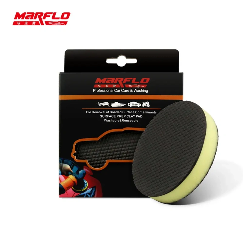 100mm Marflo Car Washing Magic Clay Sponge Pad Before Polish & Wax For Car Paint Care Cleaning Mud Disc Pad