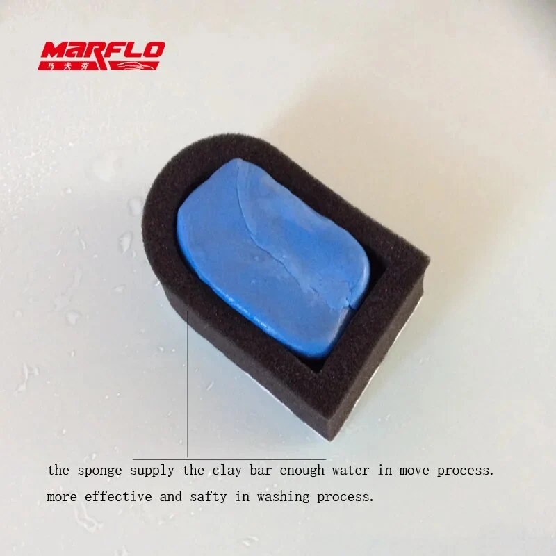 Marflo Magic Clay Bar 4pcs With Sponge Applicator Blue Yellow Auto Cleaning Car Detailing Clean Washer By Brilliatech