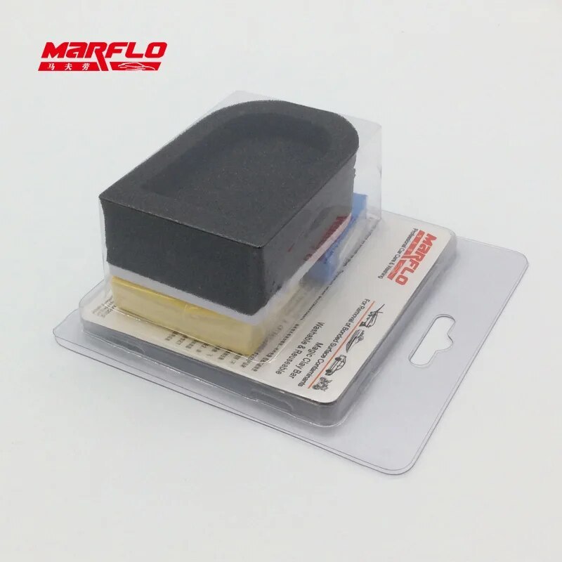 Marflo Magic Clay Bar 2pcs With Sponge Applicator Blue Yellow Auto Cleaning Detailing Mud By Brilliatech