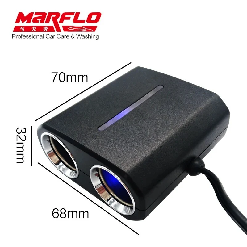 MARFLO 4 Way Car Cigarette Lighter Socket 12V  24V DC Car Socket Safety Design Simple Style