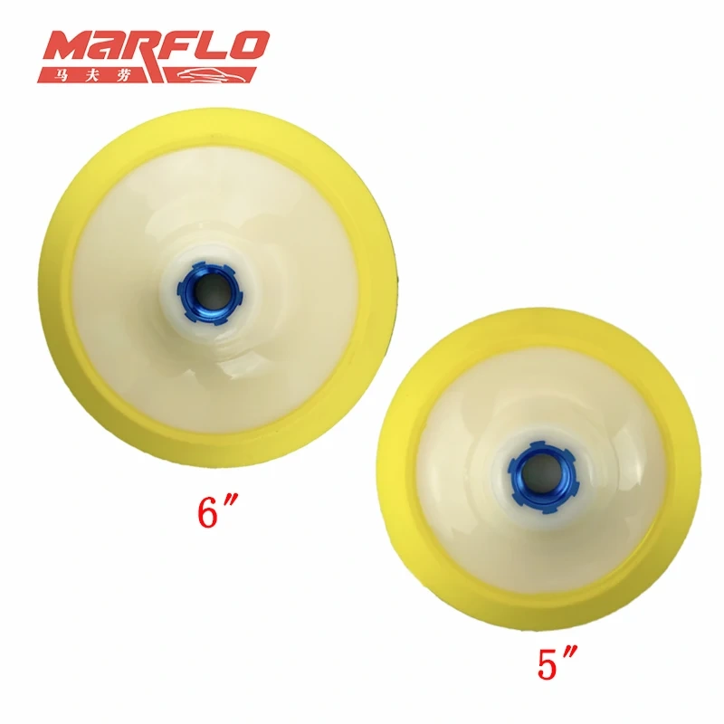 Polisher Plate Backing Pad MARFLO Car Clean Disc For M5/8 With Sponges Pad 5" 6s" Sanding Wax Washer Cleaner Auto Tools