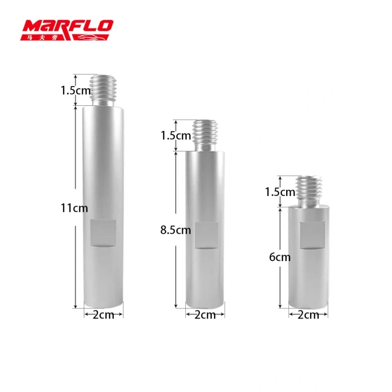 Marflo Extension Bar Set Aluminium Rotary Polisher Extension Shaft For Car Care Detailing Pad Connection Rod Angle Grinder