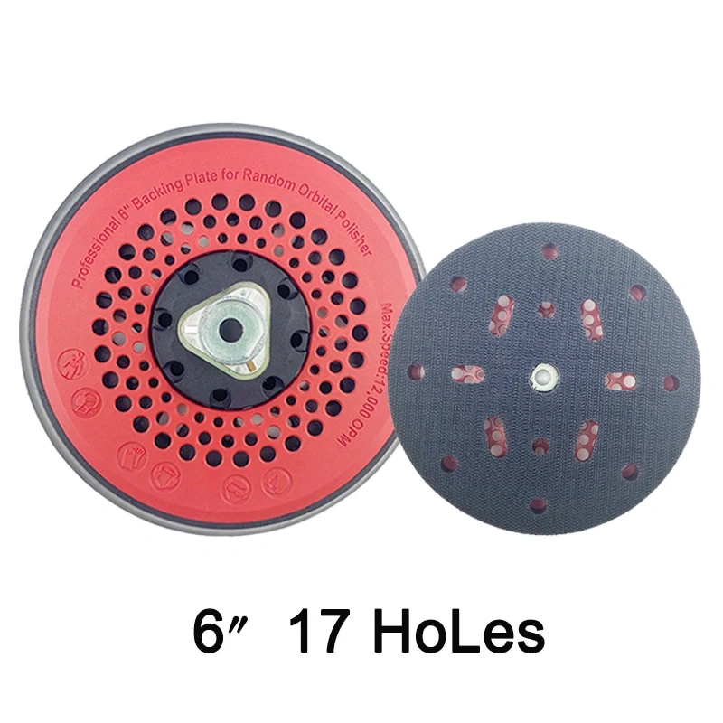 Marflo  Sanding PadBacking Plate for Dual Action Polisher DA Polisher Backing Plate Back Holder 5 inch 125mm 6 Inch 150mm  Pad