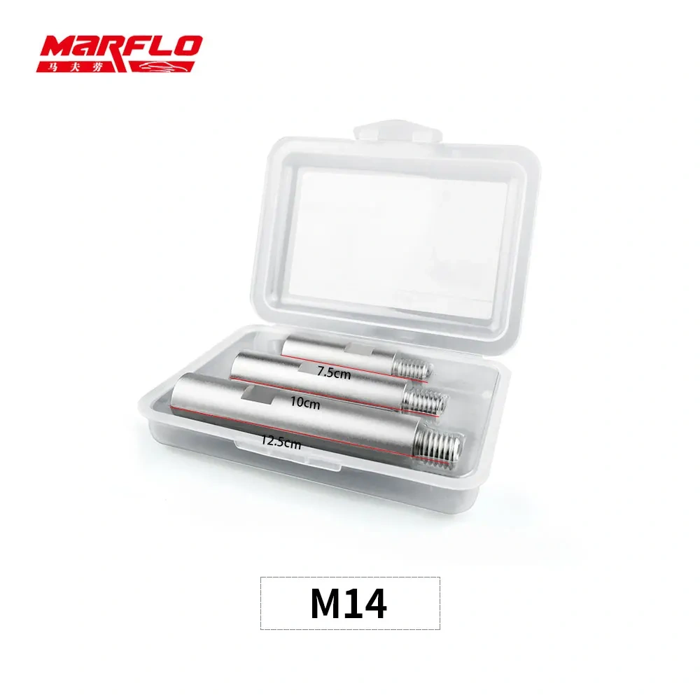 Marflo Extension Bar Set Aluminium Rotary Polisher Extension Shaft For Car Care Detailing Pad Connection Rod Angle Grinder