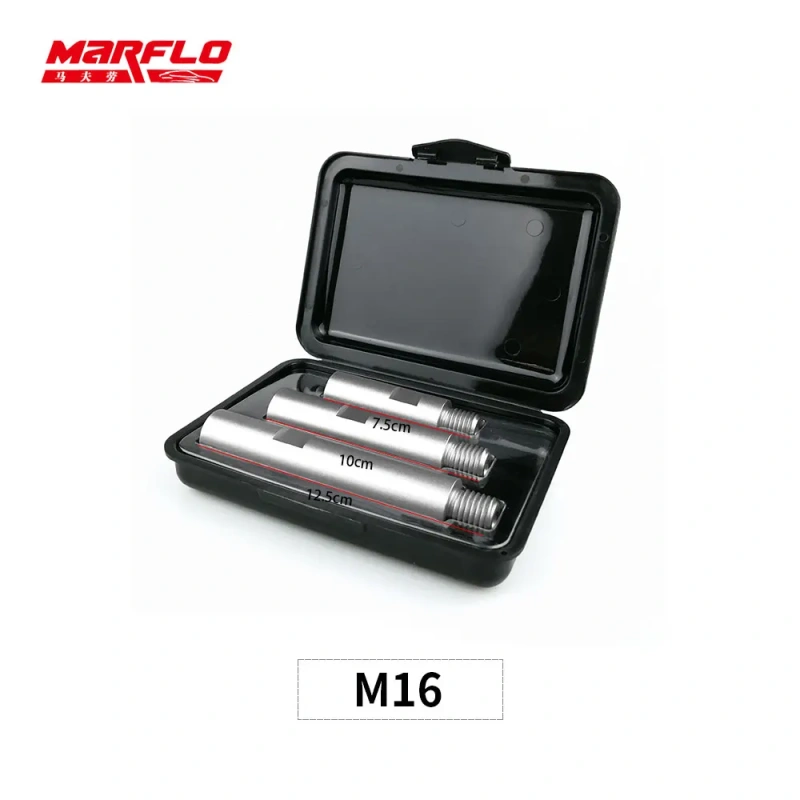 M16 Marflo Extension Rod Set Aluminium Rotary Polisher Extension Shaft For Car Care Detailing Pad Connection Bar Angle Grinder