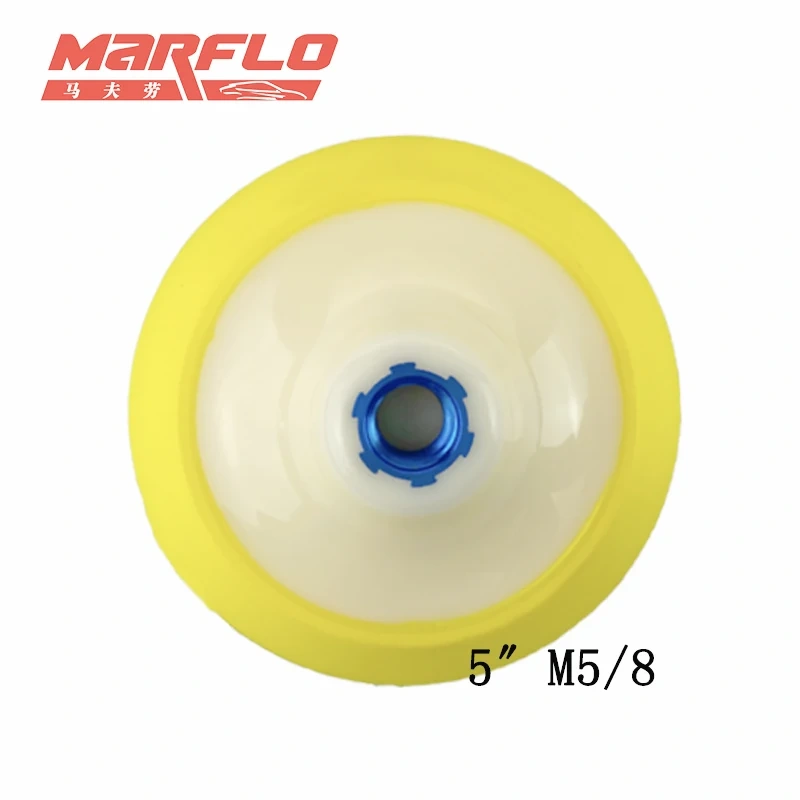 Polisher Plate Backing Pad MARFLO Car Clean Disc For M5/8 With Sponges Pad 5" 6s" Sanding Wax Washer Cleaner Auto Tools