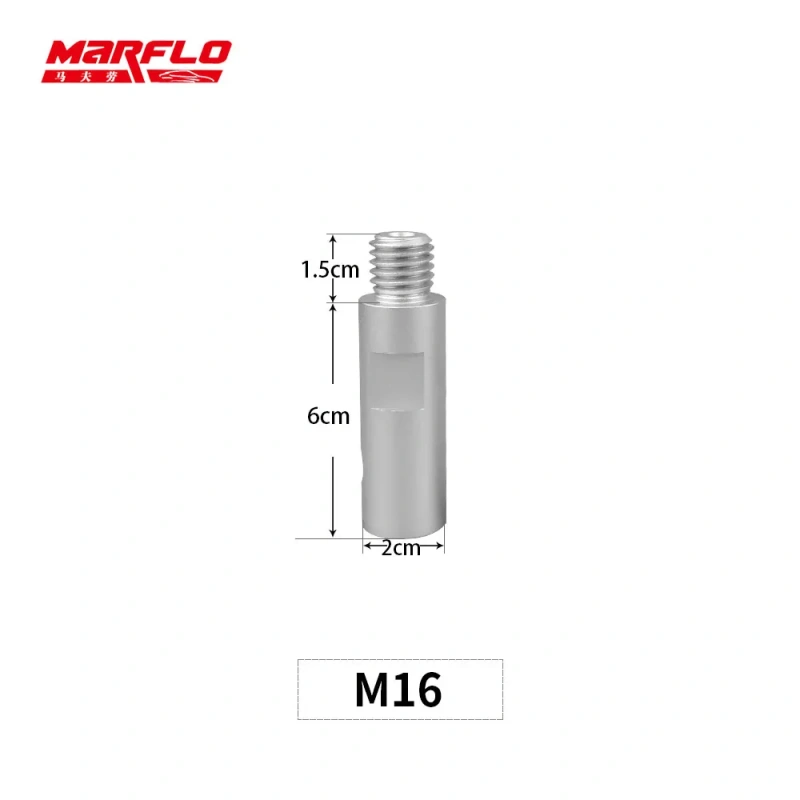 M16 Marflo Extension Rod Set Aluminium Rotary Polisher Extension Shaft For Car Care Detailing Pad Connection Bar Angle Grinder
