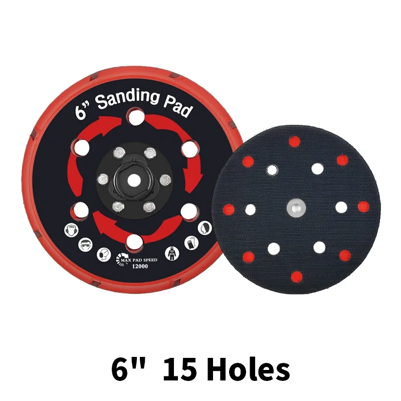 Marflo  Sanding PadBacking Plate for Dual Action Polisher DA Polisher Backing Plate Back Holder 5 inch 125mm 6 Inch 150mm  Pad